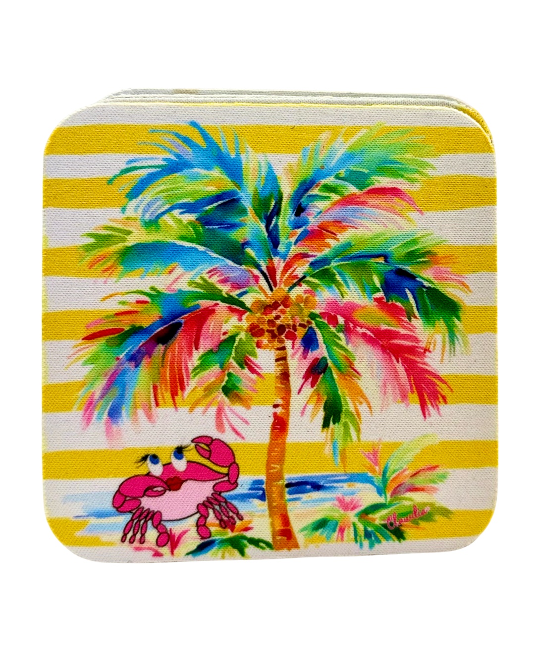 Neoprene Coaster Set/Clawdia Palm Tree